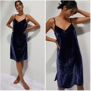 Anthropologie Shania Velvet Mini Slip Dress